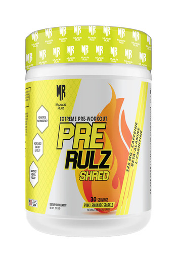 Muscle Rulz PRE RULZ Shred 30 Servings Pre-Workout with (PINK LEMONADE SPARKLE)