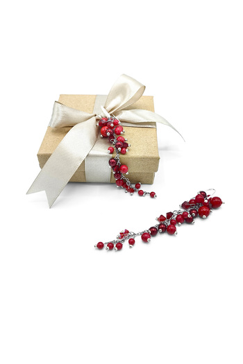 Corizmi Very long cluster earrings with pearls and crystals, stainless steel, handmade, Glamour