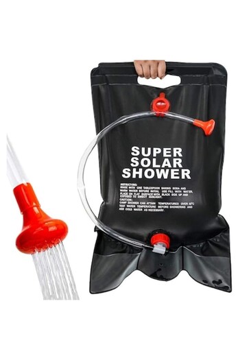 cribeau Portable Solar-Heated Shower, Cribeau, for Camping, 20L, Black