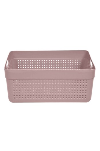 SHOPIENS Storage Basket Shopiens® Pink with Perforated Design and Handles, 32x23x14 cm/10L
