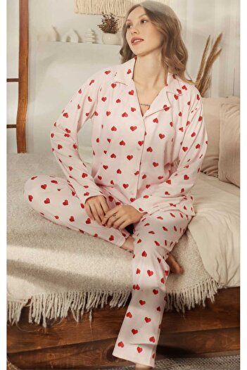 Mirano Suede Oversized Buttoned Mother's Pajama Set