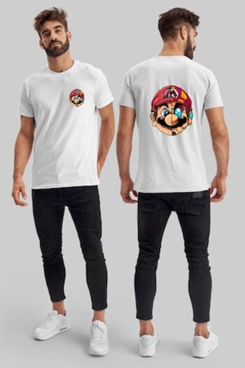 Malfini Classic men's t-shirt, graphic design, Super Mario print