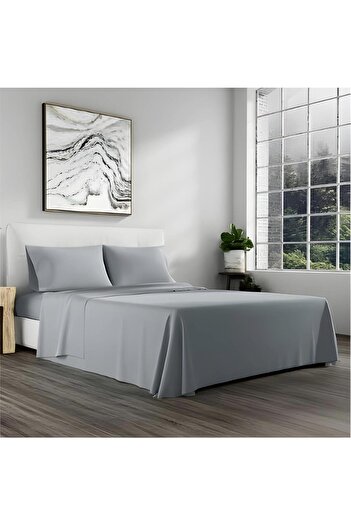 AL SAHIR GARMENT INDUSTRY L.L.C Soft & Durable Cotton Blend Flat Bed Sheet | 178x254cm | 220 Thread Count | Solid Pattern Single Fla