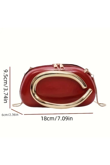 Lilly Crescent Clutch – Burgundy