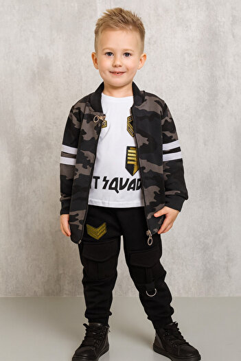 KOKOŞ BEBEK Camouflage Patterned 3-Piece Boy's Suit