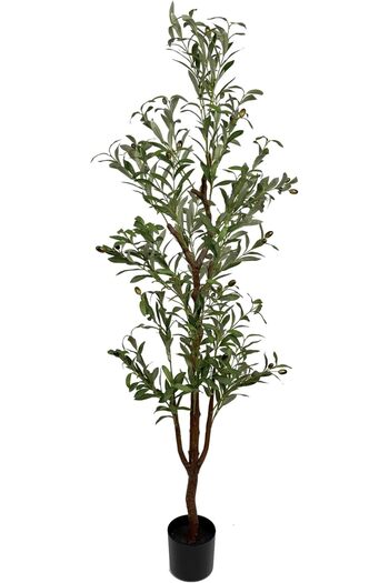 MEKITON Artificial Olive Tree – 150cm Tall Faux Tropical Plant with Natural-Looking Green Leaves