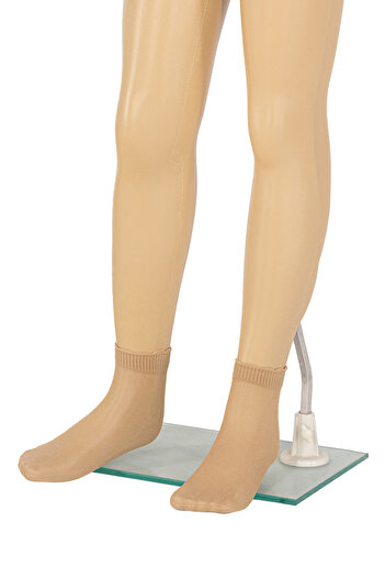 PETRA-ELISA Children's Lycra 1/4 40 DEN Socks with Sara pattern, Gazelle, 11-13 years