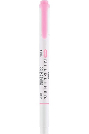 Zebra Pen Mildliner, Double Ended Highlighter, Broad and Fine Tips, Pink, 12-Count
