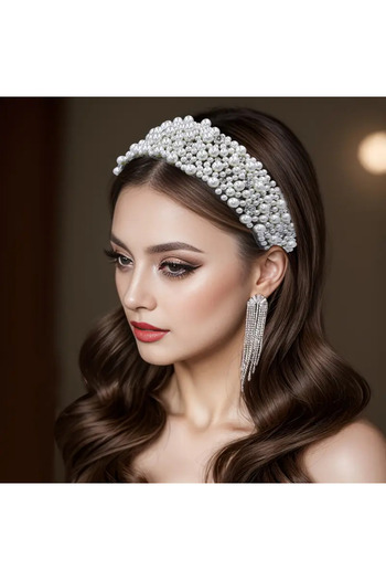 Eva Flore Baroque Style Pearl Bridal Hair Accessory - Bohemian Design, Bridal Wedding Hair Accessory