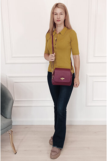SOFILINE Small burgundy bag made of genuine leather B-1502 122