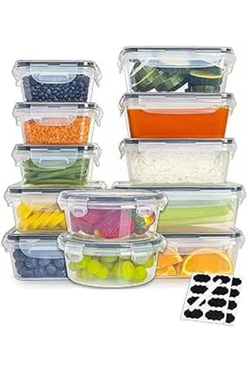 Generic TYCOM Meal Prep Container, Airtight Food Storage Container Set of 12 pcs,Re-usable Plastic Food Cont