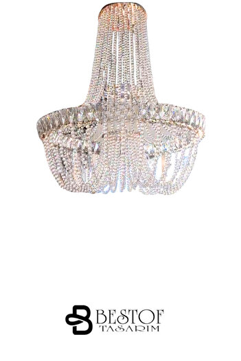 bestof tasarım Royal Kristal Taşlı Gold Avize Salon - Hol - Yatak Odası