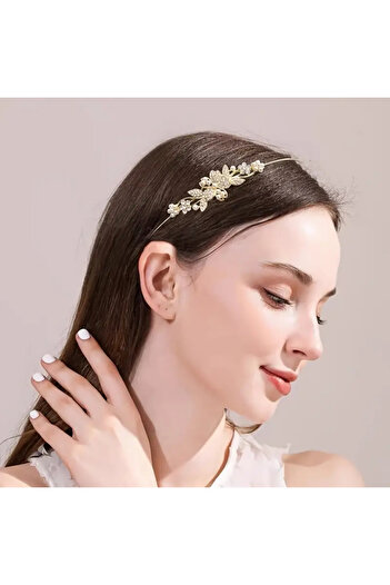 Eva Flore Stylish Stone and Pearl Crown