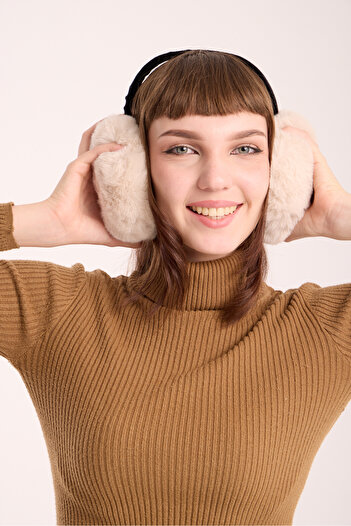 OX-RA Imported Beige Color Foldable Plush Earmuff