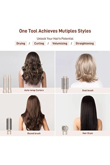 MESCOMB Ondulator Multistyler MESCOMB, 5-in-1, Styler Profesional, 110000 RPM, Uscator cu Ioni, Ondulator Au