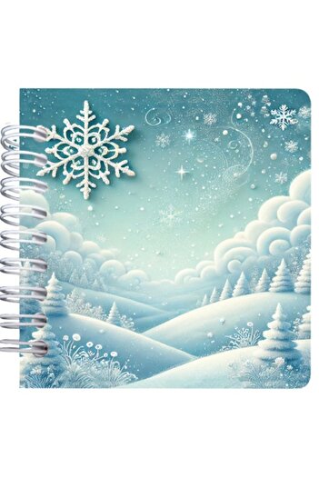 Editura Soapta stelelor Carnet patrat cu spira 9,5 x 9,5 cm, 75 foi veline, Iarna pufoasa