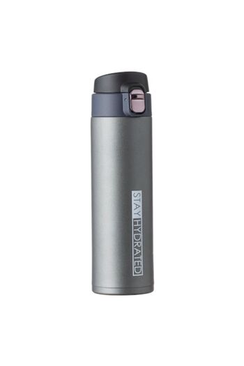 SHOPIENS Thermal Insulated Stainless Steel Water Bottle with Cap, Stopper, and Plastic Handle, Matte
