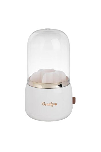 SHOPIENS Rotating Makeup Brush Holder with Transparent Lid and 7 Compartments Ø13x25cm