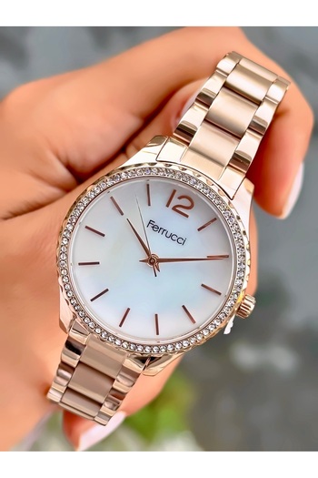 Ferrucci Women's Wristwatch Original Watch Steel Band Waterproof 2 Years Warranty Bracelet Gift