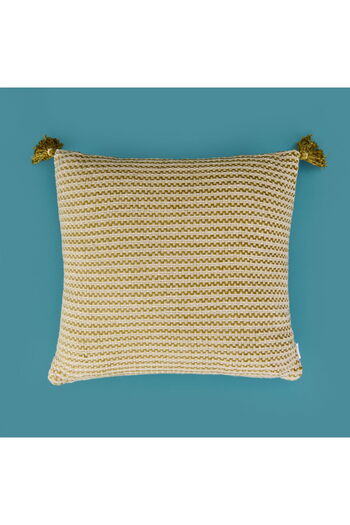 MATMEL Soft Shiny Throw Pillow - Beige / Green - 45X45 cm