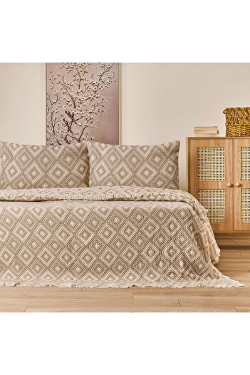 MATMEL Soft Tamyr Single Bedspread Set - Beige - 160X220 cm