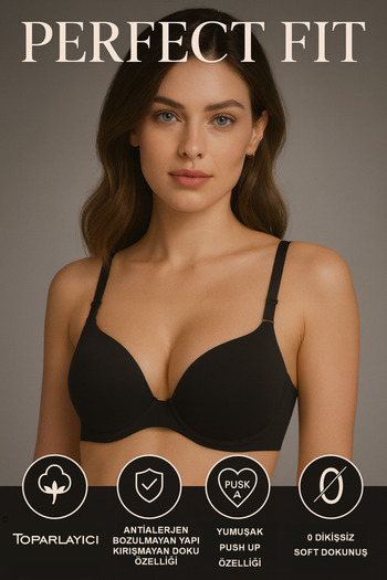 krm dünya ürünleri Seamless Gathering Bra • Soft Push-Up • Anti Allergen Comfortable Bra