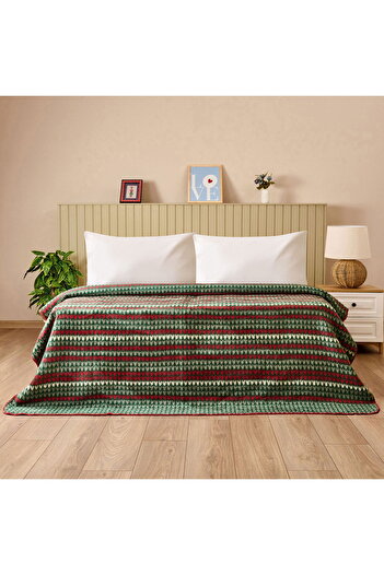 ASPARTAM Soft Bliss Cotton Double Blanket - Green - 200X220 cm