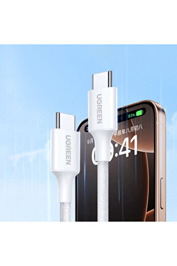 Ugreen Type-C charging cable 60W, 3A, 1m Ugreen, white