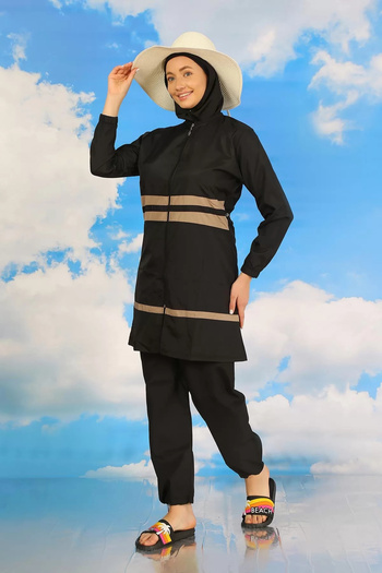 emosavm Fashion Women's Full Hijab Swimsuit Black