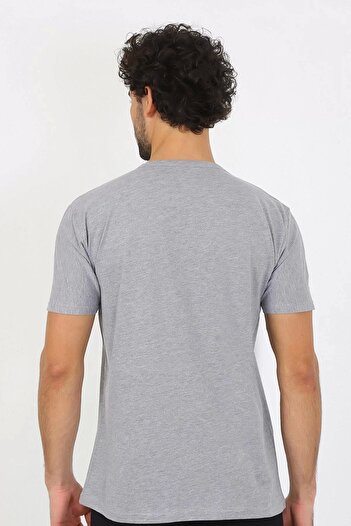 emosavm Fashion Men's Crew Neck Gray Combed Cotton Undershirt