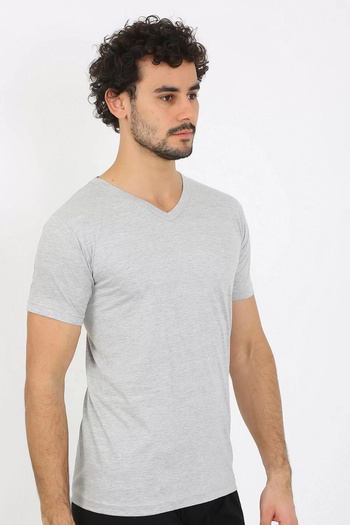 emosavm Fashion Men's V-Neck Gray Combed Cotton Undershirt