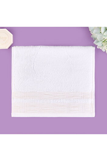 MATMEL Soft Golden Star Shiny Hand Towel - Ecru - 30X50 cm