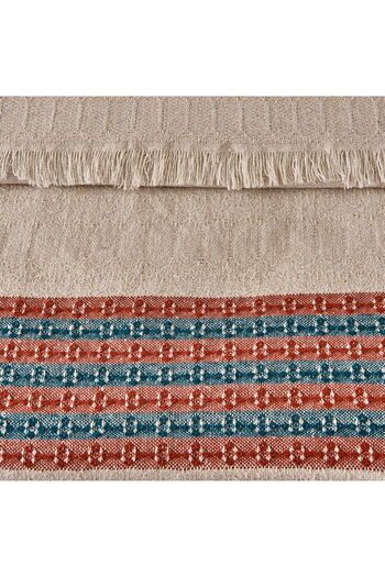 MATMEL Soft Maroon Single Bedspread - Ecru / Red - 160X230 cm