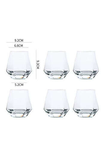 package home Set of 12 luxury clear glass cups - modern, versatile design for hot and cold drinks