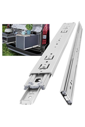 Enventor Set 2 Glisiere Cu Bile Si Amortizare, Adsinio, Extractie Totala, 550Mm, Sarcina Maxima 60 Kg