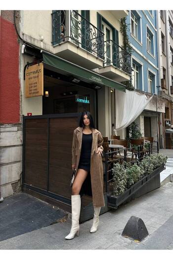 GM Butikk New Season Kadı Oversize Long Cashmere Coat Zr Women's Cashmere Coat