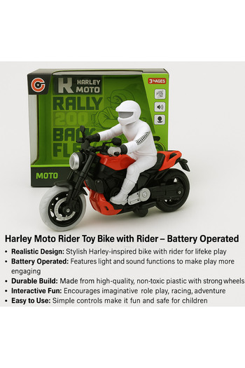 TSUMAB Harley Moto Rider Toy Bike with Rider – Battery Operated