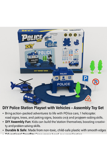 TSUMAB DIY Station Playset with Vehicles – Assembly Toy Set