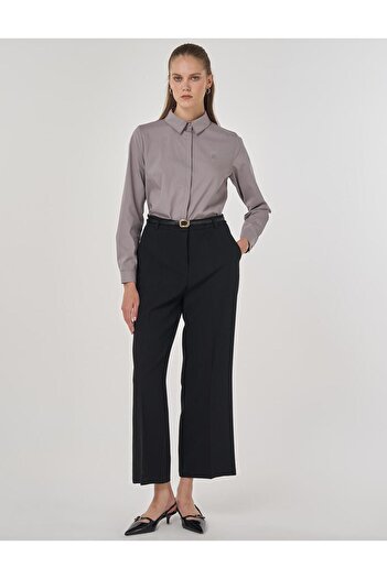 Kayra Pocket Detailed Fabric Trousers Black