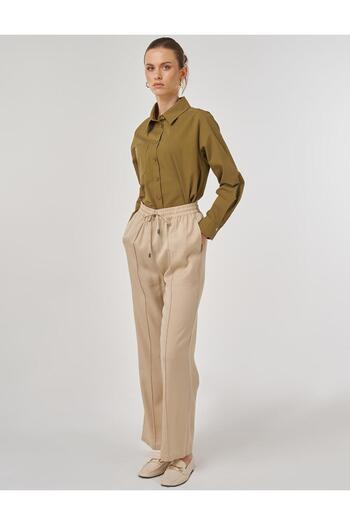 Kayra Çima Stitched Pants Beige