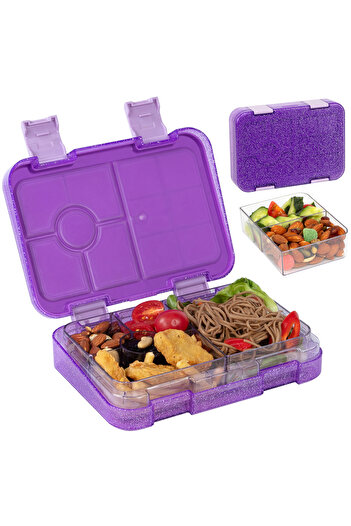 Choice 2 5 LF Purple Portable Sealed Lunch Box Student Bento Box Microwave Available Heating School Office