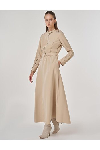 Kayra Maxi Dress with Belt Detail Stone