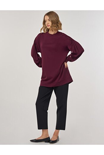 KYR Omzu Lace-Up Sweatshirt Dark Burgundy