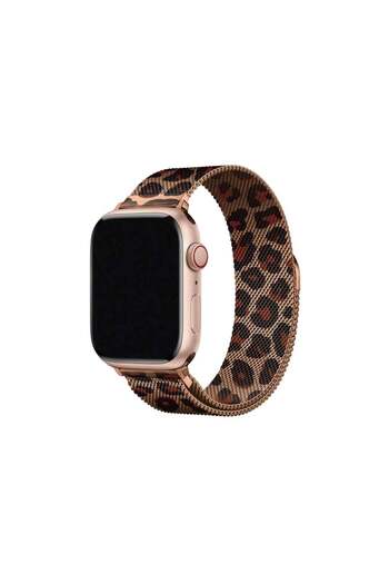 Apple Watch Strap Milanese Leopard Print Metallic 42/44/45/46/49mm