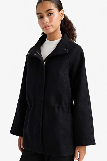 DeFacto Regular Fit Zippered Cashmere Coat F2788Ax25Wn