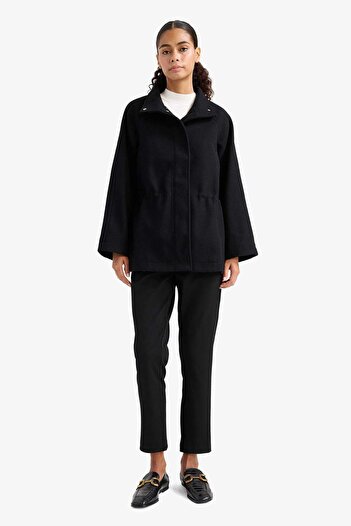 DeFacto Regular Fit Zippered Cashmere Coat F2788Ax25Wn