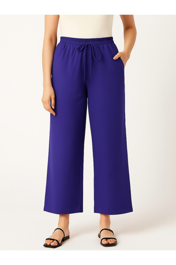 PAUSE By Styli Women Blue Wide Leg Drawstring Pants