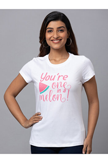 Globus By Styli White Graphic Print Regular Fit T-Shirt