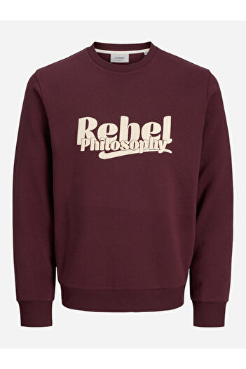 REBEL By Styli JREBRAKIM Slogan Print Round Neck Sweatshirt