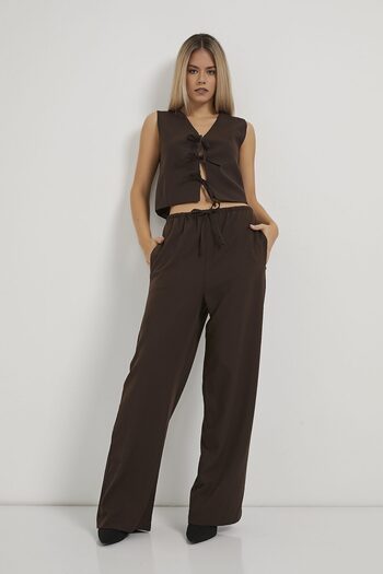 Arma Life Armalife 3838 elastic waist lace-up palazzo women's pants